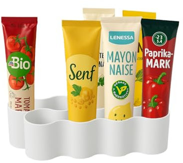 Naturalspring® Tuben Aufbewahrungsbox Organizer für Standardtuben Weißer Tubenhalter – Ordnung im Kühlschrank & in der Küche