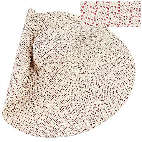 CWZZWS Chapeau de Soleil Chapeau de Paille 70 cm de diamètre Grand Grand Chapeau de Paille Large Femmes Panama soudies Dames Plage Ombre Femme Chapeaux de Soleil (Beige meirrood Une Taille)