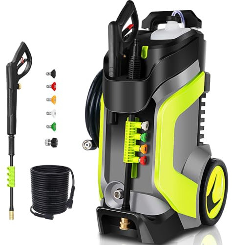 commowner Elektrischer Hochdruckreiniger, 5000 PSI, 4,0 GPM, Hochdruckreiniger mit M22–14 mm Druckschlauch, 10 m, Hochdrucksprüher mit 6,35 mm QC-kompatiblen Oberflächenreiniger für Zuhause, Autos