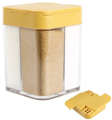 4 in 1 Gewürzstreuer Camping - Camping Zubehör, Camping Küche Gewürzgläser, Campingzubehör für Gewürz Organizer mit Salz, Pfeffer, Chili, Paprika, Knoblauch, Curry