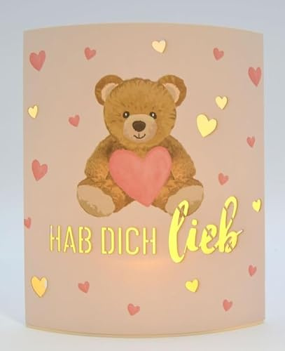 La Vida LED-Laterne Poesielicht Teddy zum Stehen oder Hängen mit Timer 16x13,x5 cm
