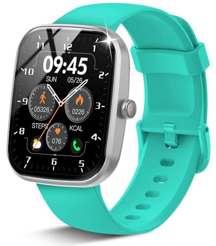 Csasan Reloj Inteligente Hombre Mujer, 1.91 Smartwatch con Llamadas Bluetooth y Whatsapp Notificación, 112+ Deportivos Modos Smart Watch con Pulsómetro/Monitor de Sueño, IP68 Pulsera Actividad, Azul