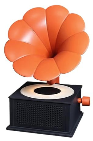 Portable Speakers, Wireless Gramophone-Style Music Player, 4.72x7.87 inches, Stereo Sound System with 3 Light Modes, Ideal for Kitchen, Bedroom, Outdoor Use, Party Audio Decor