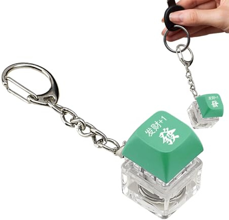 Key Fidget Toy - Light Up Novelty Presser, Fun Stress Relief Gadget | Office Desk Entertainment Toys Adults Workers, Hilarious Joke Accessory Printed Chinese Character Means Rich For Daily Relaxati