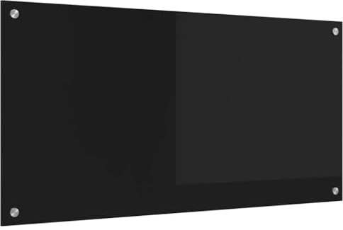 vidaXL Küchenrückwand Schwarz 100 x 50 cm Gehärtetes Glas