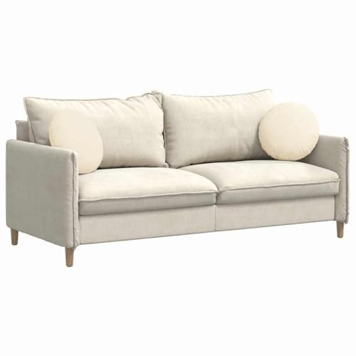 vidaXL Sitzkissen 2 STK. Cordstoff Creme Ø 40 cm