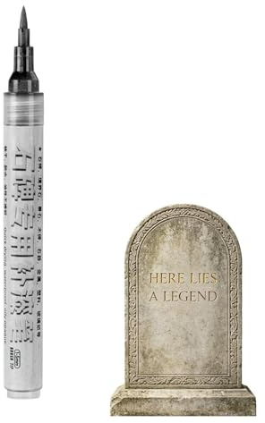 Tombstone Paint Gold Inscription – Restoration Marker Stone Lettering, Pen Outdoor Grave Church, Backyard Cemetery Granite Marble Limestone | Outdoor Grave Church Backyard Cemetery Granite Marble Lime
