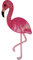 Bestickter Aufnäher pinkfarbener Flamingo, Applikation zum Aufbügeln oder Aufnähen für Jacke, Shirt, Tasche