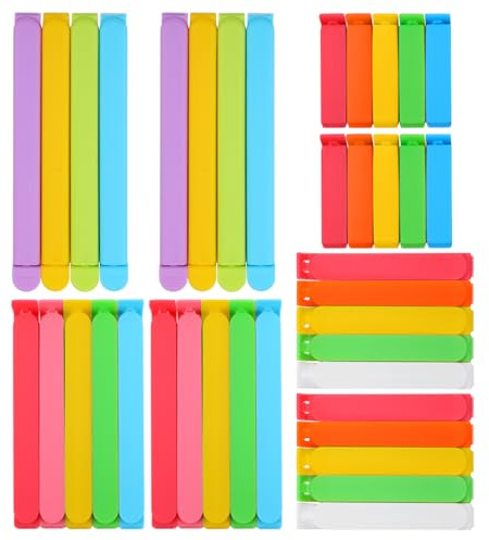 38 PCS Colorful Chip Clips - 4 Sizes Good Sealing Bag Clips for Food Snack Storage, Keeps Coffee, Bread, Cookies Fresh (6.3, 5, 3.5, 2.3)​