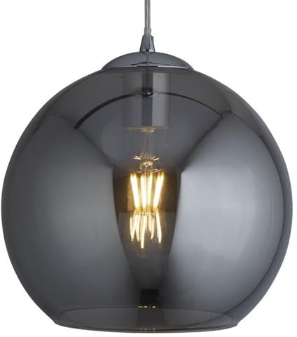 Searchlight 1621SM Hängeleuchte, Rauchglas, Chrom, 25 cm