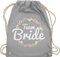 Turnbeutel Rucksack - JGA Junggesellenabschied Frauen - Team Bride Blumenkranz I Bride Crew - Unisize - Hellgrau - utensilien junggesellinnenabschied brauttaschen bachelorette party bridemaid beutel