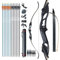 D&Q Pfeil und Bogen für Erwachsene Anfänger Recurvebogen Set Linke/Rechtshändige 30lb 40LB Bogenschießen Kit Outdor Jagd Ausbildung(30lb)