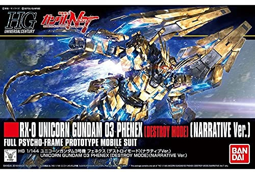 Bandai Montagemodell Unicorn Gundam 03 Phenex Destroy Mode, Mehrfarbig, Maßstab 1/144, BAN229965