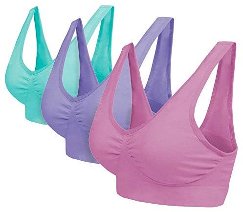 Blu Apparel Confezione multipla di reggiseni senza cuciture Comfort Bras Sleep Bras Taglie 8-24 Non Imbottito Senza Fili, Aqua/Rosa/Lilla, confezione da 3, XXL