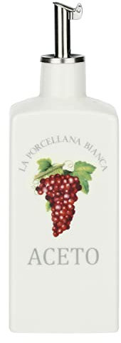 La Porcellana Bianca - Bottiglia di Aceto, Nylon/A - Conserva, Complementi Tavola - Dosatore Aceto - Porcellana - 250 CC; 6x6xh15 cm