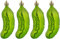 My-goodbuy24 Weihnachtsbaumanhänger Weihnachtsgurke Saure Gurke - bruchsicher - Baumschmuck Weihnachten grün - hoch 11,5 cm - Festliche Weihnachtsdekoration (4 Stück)