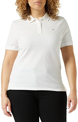 Tommy Hilfiger Damen Slim Polohemd, Weiß, M