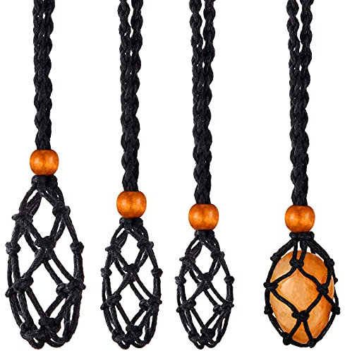Shappy 3 Pieces Necklace Cord Empty Stone Holder Adjustable Pendant Stone Holder Pendant Necklace Cord for Crystals DIY Jewelry Bracelet Accessory