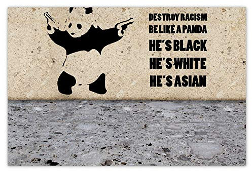 H2944 Wandtattoo, Motiv Banksy Panda, 120 x 80 cm