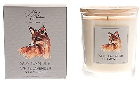 Meg Hawkins Fox Design Duftkerze, weißer Lavendel und Kamille, 250 g