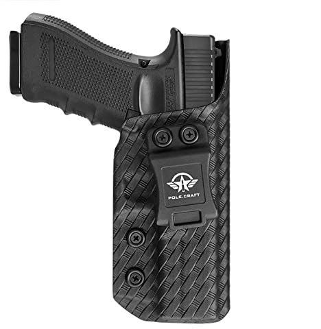 Glock 17 Holster, Carbon Fiber Kydex Holster IWB for Glock 17 / Glock 22 / Glock 31 (Gen 3 4 5) - Innen Bund verdeckt tragen Holster Glock 17 Gun Accessories (Weave Black, Right)