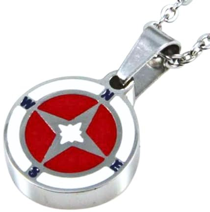 amorili Collana Uomo Rosa dei Venti – Pendente Bussola in Acciaio Inox 316 con Smalti – Lunghezza 50 – Regalo Navigatore, Stile Nautico, Protezione - cll1241