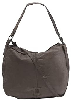 Biba Tasche für Damen aus echtem Leder, Schultertasche Heritage Boston BT17, Kurzer und langer Griff, Reißverschluss, Echtes Rindsleder, Dunkelbraun Farbe