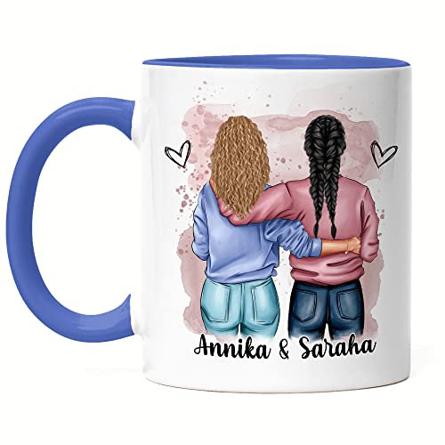 Kiddle-Design Meilleure amie Tasse Bleue Personnalisée Nom Cadeau Anniversaire Amitié Meilleure amie Cadeau à personnaliser