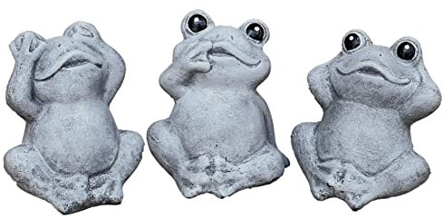 Steinfigur 3 Frösche Nichts sehen Nichts hören Nichts Sagen Frostfest Steinguss
