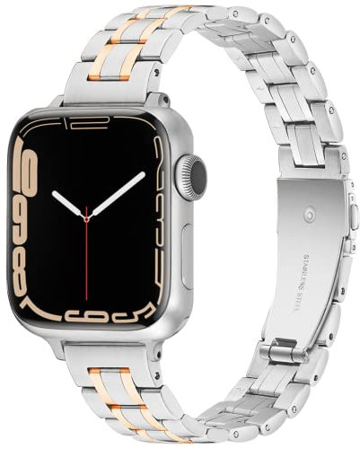 Vamyzji Metal Straps Compatible with Apple Watch Straps 42mm(Series 10) 41mm 40mm 38mm, Solid Stainless Steel Women/Men Metal Strap for Apple Watch Series 10 9 8 7 6 iwatch SE 5 4 3 2 1