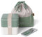 monbento - Natural Lunchbox Set - Mit Bento Box MB Square mit Fächern Made in France, Besteck-Set MB Slim Box, Bento Tasche MB Pochette L - BPA Frei - Lebensmittelecht - Grün