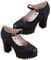 Happyyami Black Dress 1 Pair Mary Paltform High Heel For Women Leather Dress Pumps Block Paltform Wedding Shoes Summer Shoes Round Head Lady Footwear Shallow- Mouthed High Heels Black Heels