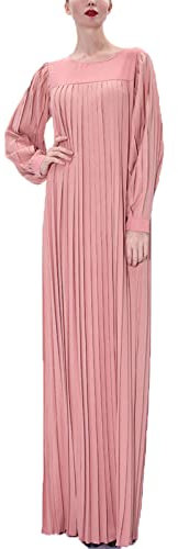 keephen Muslimische Frauen Plissee Maxikleid Mode islamische Türkei Abaya arabische marokkanische Trompetenärmel Kaftan mit Taillengürtel