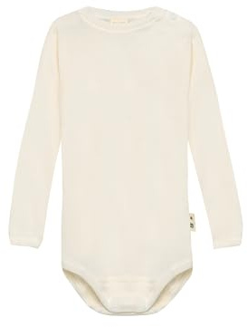 Dilling Baby Body Langarm Natur 62 – Bio Merinowolle & Seide – Hautfreundlich & Temperaturregulierend – Jungen & Mädchen