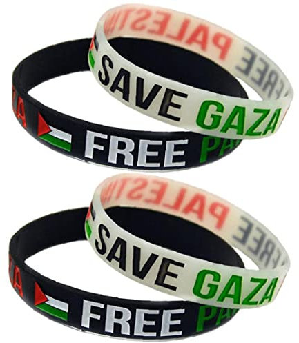 Luxylei Palästina -Armband 4pcs Freie Palästina Silikon -Armband -sportarmband Palästinensischer Gazastraße