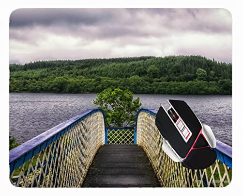 YENDOSTEEN Mouse Pad with Locking Edge,Bridge River Trees Sky Gaming Mousepad 220 * 180 * 3 mm