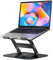 MCHOSE Laptop Stand for Desk, H-Design Computer Laptop Holder, Ergonomic Laptop Riser with 360° Rotating Base, Adjustable Laptop Stand Compatible with MacBook Pro/Air, All 10-17” Laptops, Black