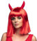 Boland 85607 - Perücke Teufel mit Hörner, rote Kunsthaare, Zubehör für Faschingskostüme, Teufel Kostüm, Karneval, Halloween