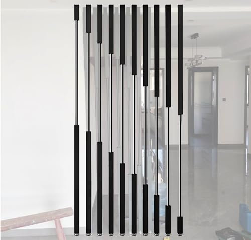 Room Divider/ Paravent Raumteiler, Metallsäulen-Dekor, Raumteiler, Schwarz, Extra Hoch, Rustikaler, Moderner Raumteiler/Biombos – Freistehender, Einziehbarer Wandteiler ( Color : 10 pcs , Size : 90cm/