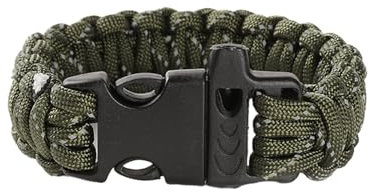 itrimaka Bracciale intrecciato in paracord|Attrezzatura di sopravvivenza per braccialetto paracord intrecciato con corda riflettente per paracadute - Corda di sopravvivenza,Verde militare riflettente