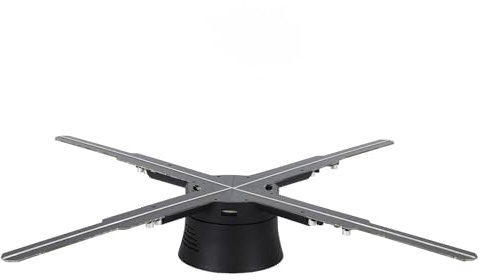 Lazmin112 3D-Hologramm-Ventilator, 17,7 Zoll, 4 Flügel, Holografischer 3D-Effekt, LED, Schwarz, WLAN, Fernbedienung, für Geschäftsschilder, Bar, Casino, Party, Halloween