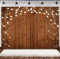 INRUI Holz Backdrop Rustikale Holzwand Fotografie Backdrop Retro Braunes Holzbrett mit Lichtschnur Fotobanner Holzwand Studio Dekoration (2,1 x 1,5 m)
