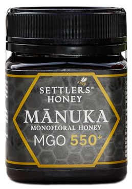 Settlers Manuka Honig MGO 550+ - produziert und abgefüllt in Neuseeland - 250g - zertifiziert und 100% purer Manuka Honig