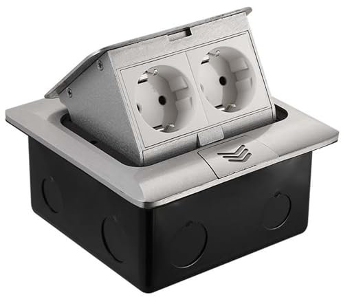 Enchufes Encimera Cocina, Impermeable Enchufe Suelo con 2 Puertos, TOOSOAR Toma de Corriente de Suelo