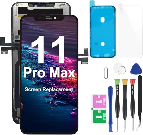 JQYDZH for iPhone 11 Pro Max Screen Replacement Retina 6.5 Haptic Touch LCD Display Digitizer Assembly with Repair Tool Kits, Waterproof Tape, Compatible with A2161, A2218, A2220(6.5inch)