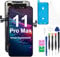 JQYDZH for iPhone 11 Pro Max Screen Replacement Retina 6.5 Haptic Touch LCD Display Digitizer Assembly with Repair Tool Kits, Waterproof Tape, Compatible with A2161, A2218, A2220(6.5inch)