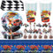 HFFJJLTU 69Pcs Monster Party Trucks Theme Birthday Party Set, Paper Plates, Napkins, Cups & Cake Decorations for Boys & Girls Kids Baby Shower