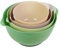BoxedHome Sage Nesting Plastic Mixing Bowl Set with Pour Spout, Microwave and Dishwasher Safe, BPA Free Non-Slip Base, Set of 4, Great for Prepping, Baking, Cooking