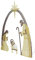 Amagogo Krippe Weihnachten, Weihnachtskrippe für den Außenbereich, Weihnachtsdekoration mit Licht, dekoratives, tragbares, leichtes Hofschild für Partys im Freien, Gold