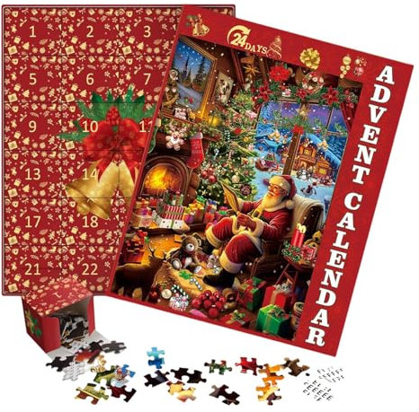 Adventskalender 2024, Weihnachtspuzzles, 24 Puzzle, Weihnachtspuzzle
